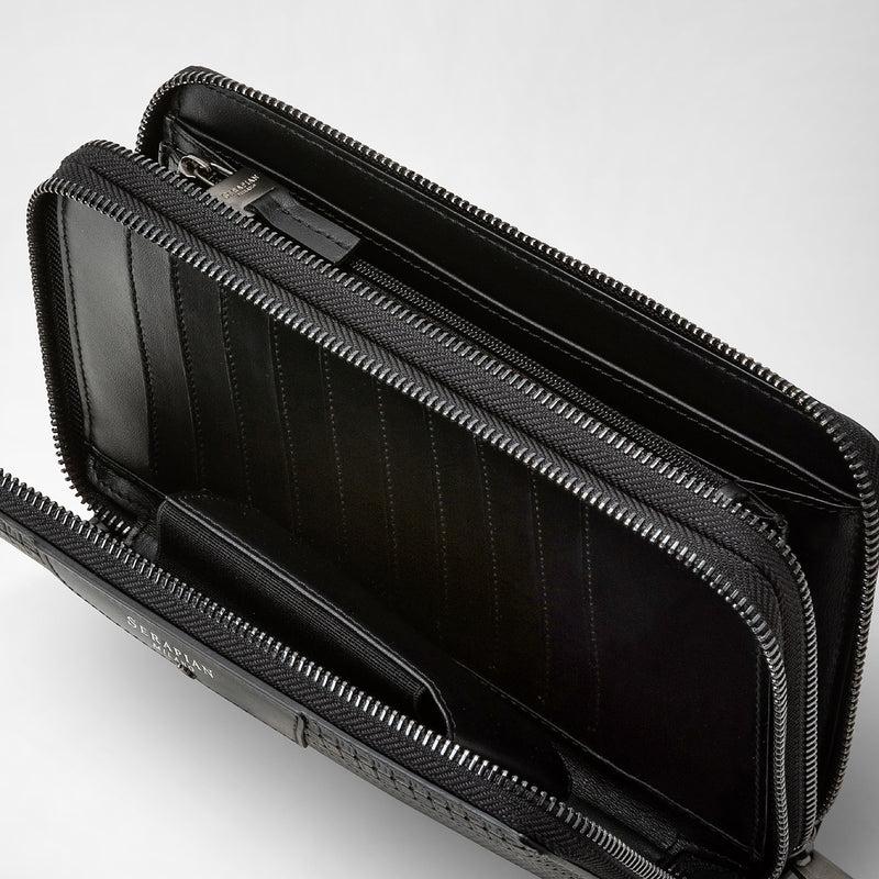 Serapian POCHETTE DA VIAGGIO CON ZIP DOPPIA IN STEPAN Italia
