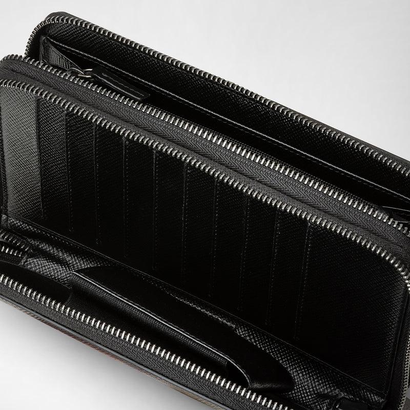 Serapian Pochette viaggio zip doppia pelle evoluzione nero Vendita