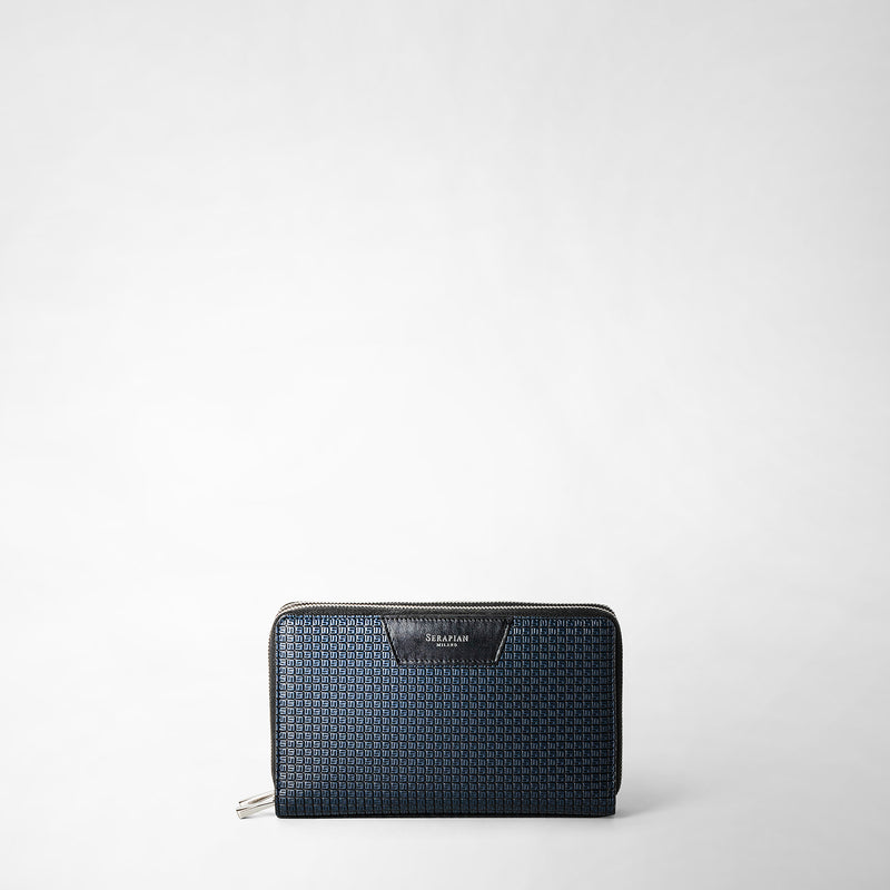 Serapian Pochette da viaggio zip doppia stepan blu oceano-nero Promozione