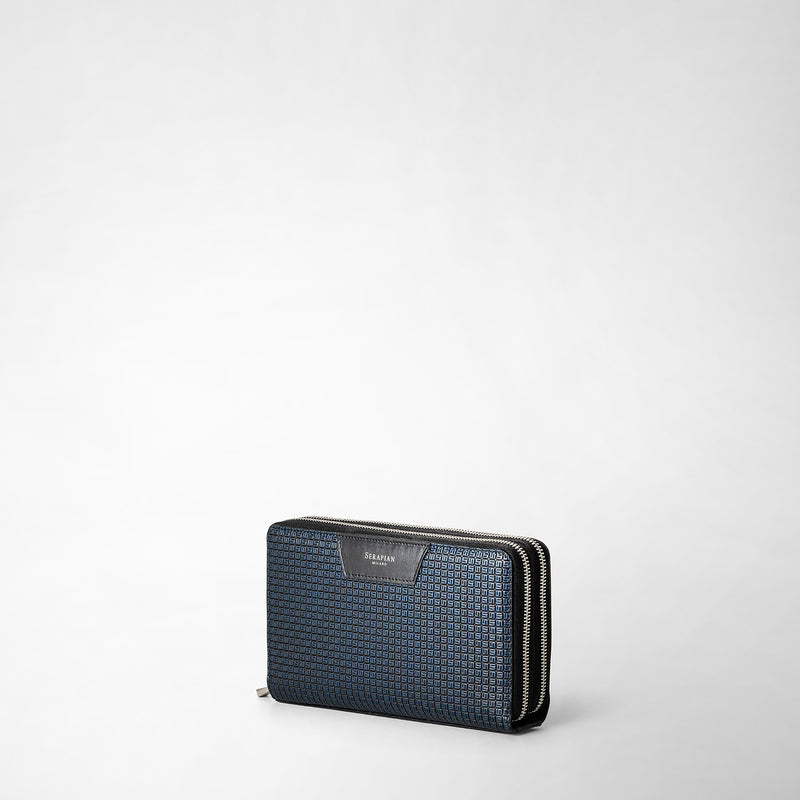 Serapian Pochette da viaggio zip doppia stepan blu oceano-nero Promozione