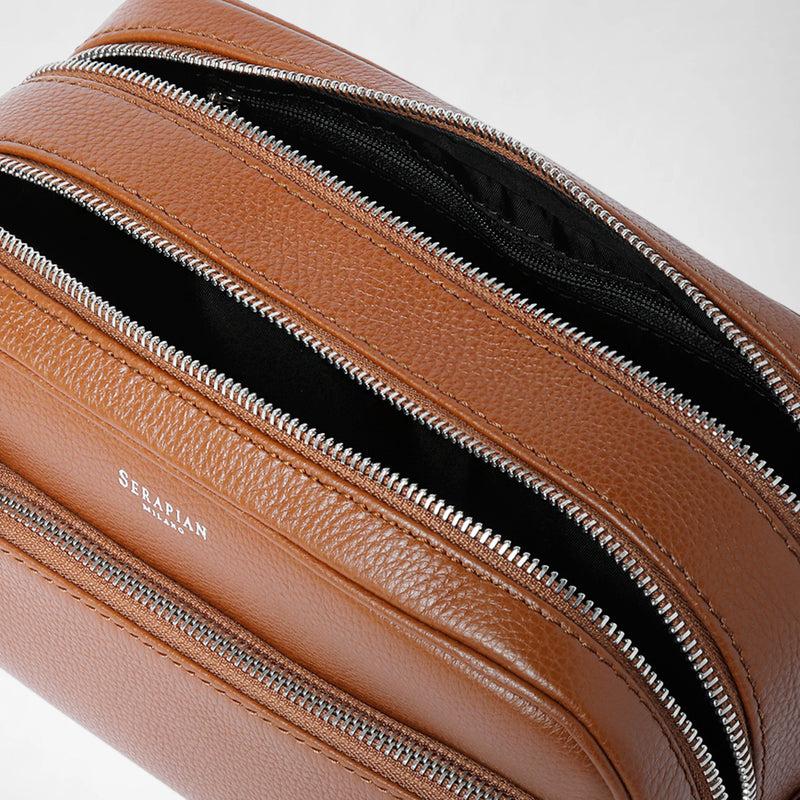 Serapian TROUSSE DA BAGNO CON DOPPIA ZIP IN PELLE CACHEMIRE Lightning offer