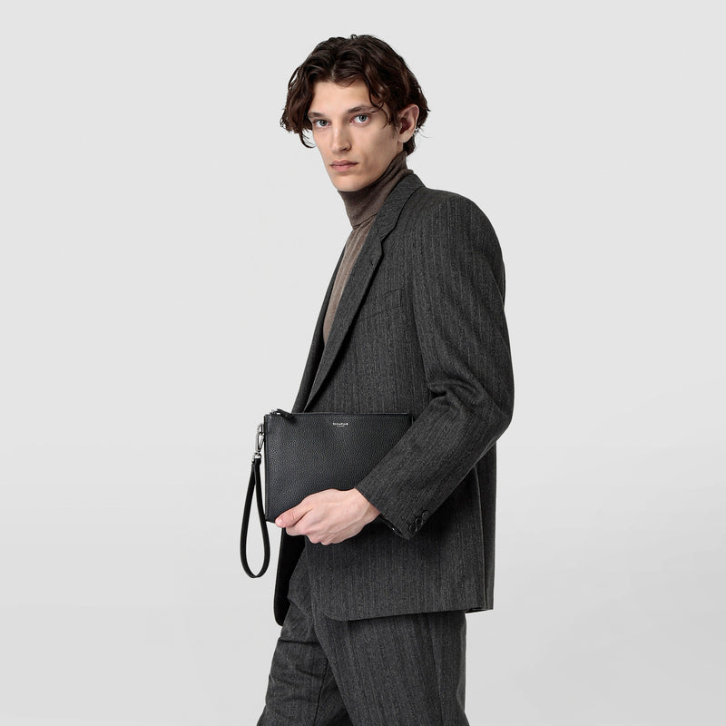 Serapian POCHETTE CON ZIP IN PELLE CACHEMIRE Super Saving Price
