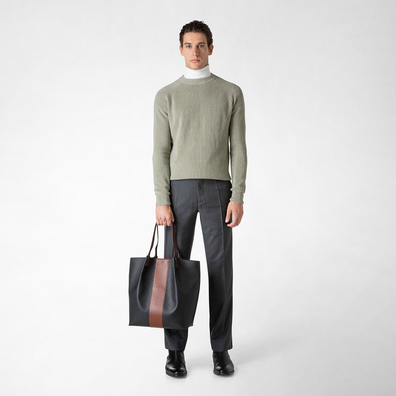 Serapian Borsa shopping vertical secret stepan 72 nero-cuoio Fino al 60% di sconto