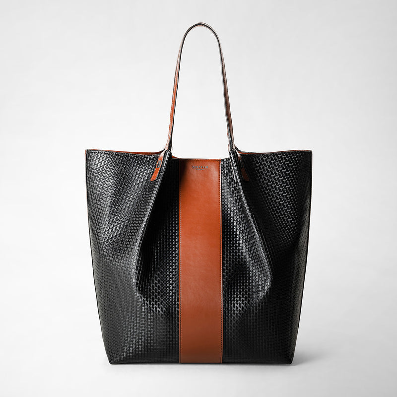 Serapian Borsa shopping vertical secret stepan 72 nero-cuoio Fino al 60% di sconto