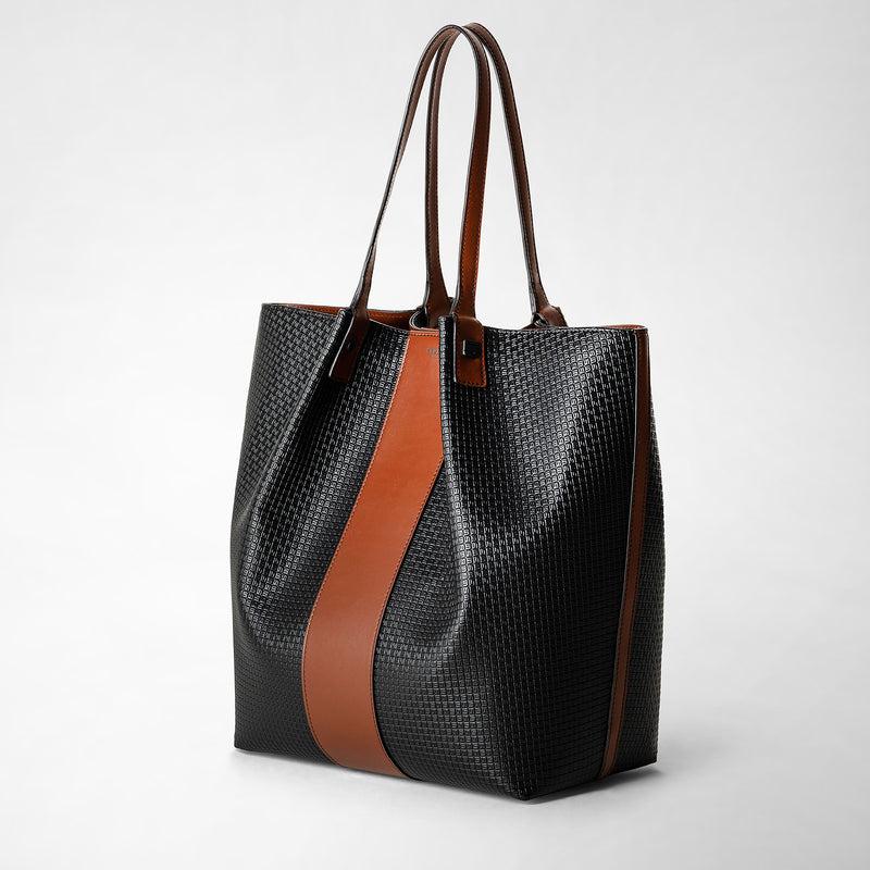 Serapian Borsa shopping vertical secret stepan 72 nero-cuoio Fino al 60% di sconto