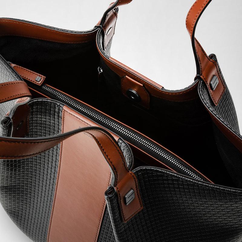Serapian Borsa shopping vertical secret stepan 72 nero-cuoio Fino al 60% di sconto