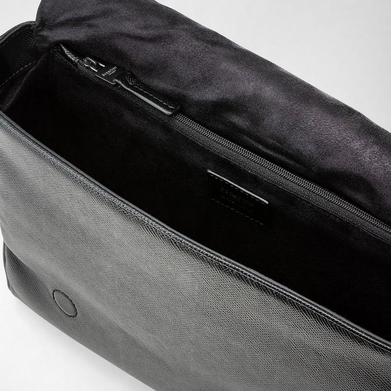 Serapian Borsa messenger piccola in pelle evoluzione nero eclissi Fino al 65% di sconto