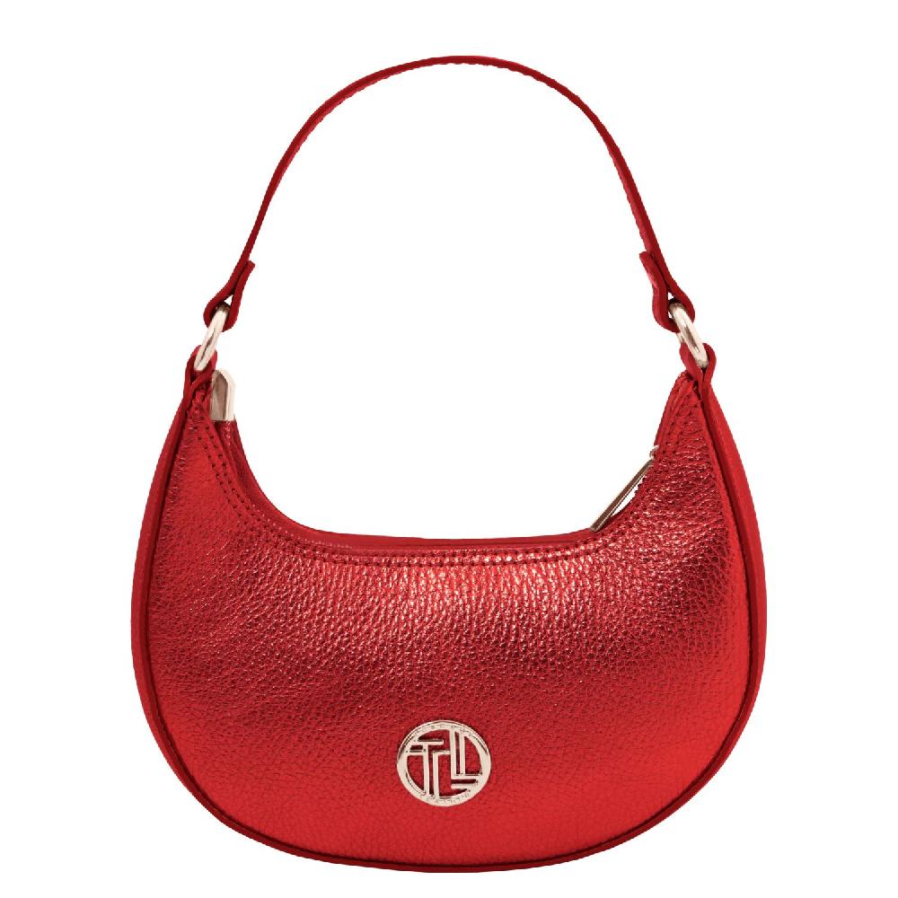 Tuscany Leather Metallic Leather Handbag With Chain Strap 2025