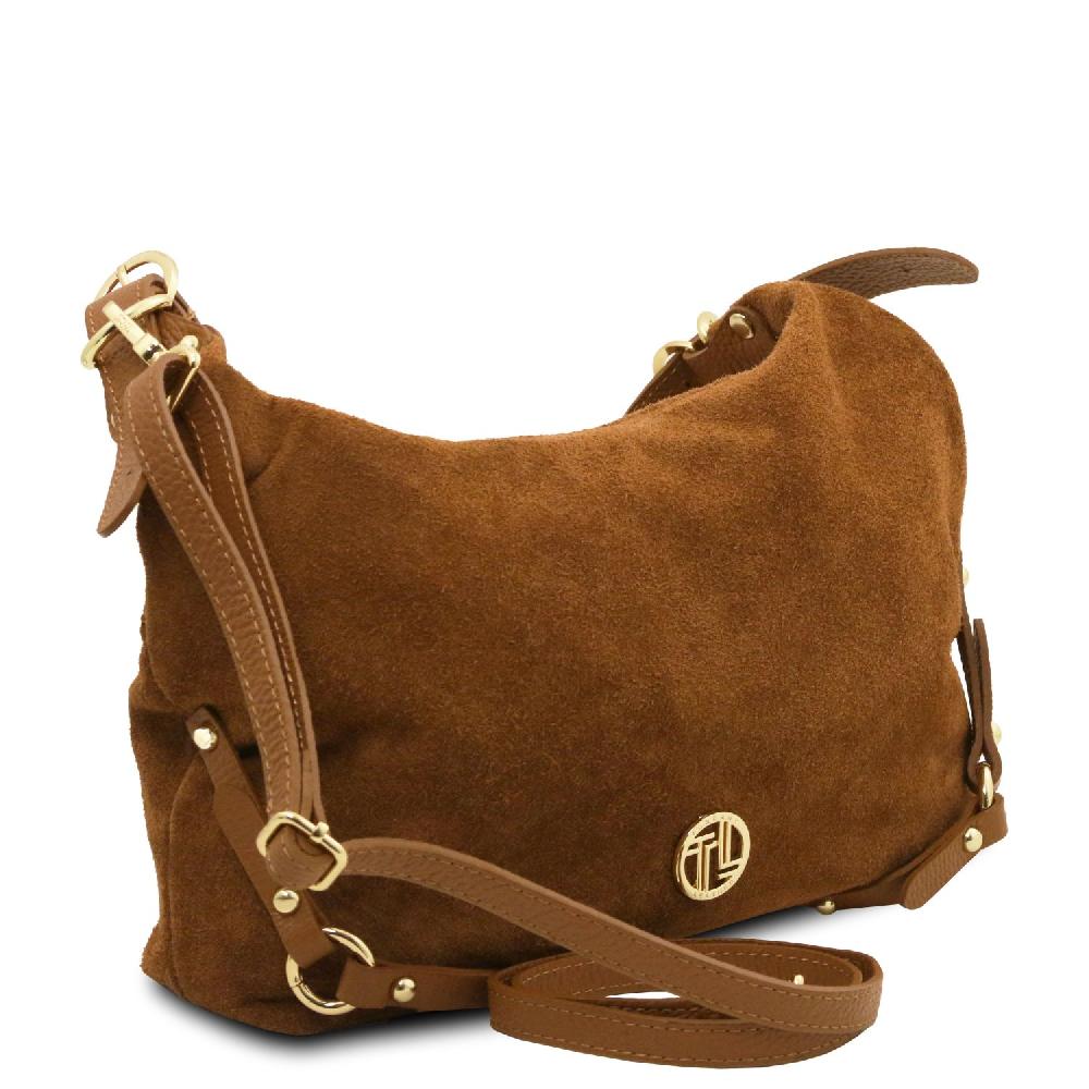 Tuscany Leather Schultertasche aus Wildleder In Linea