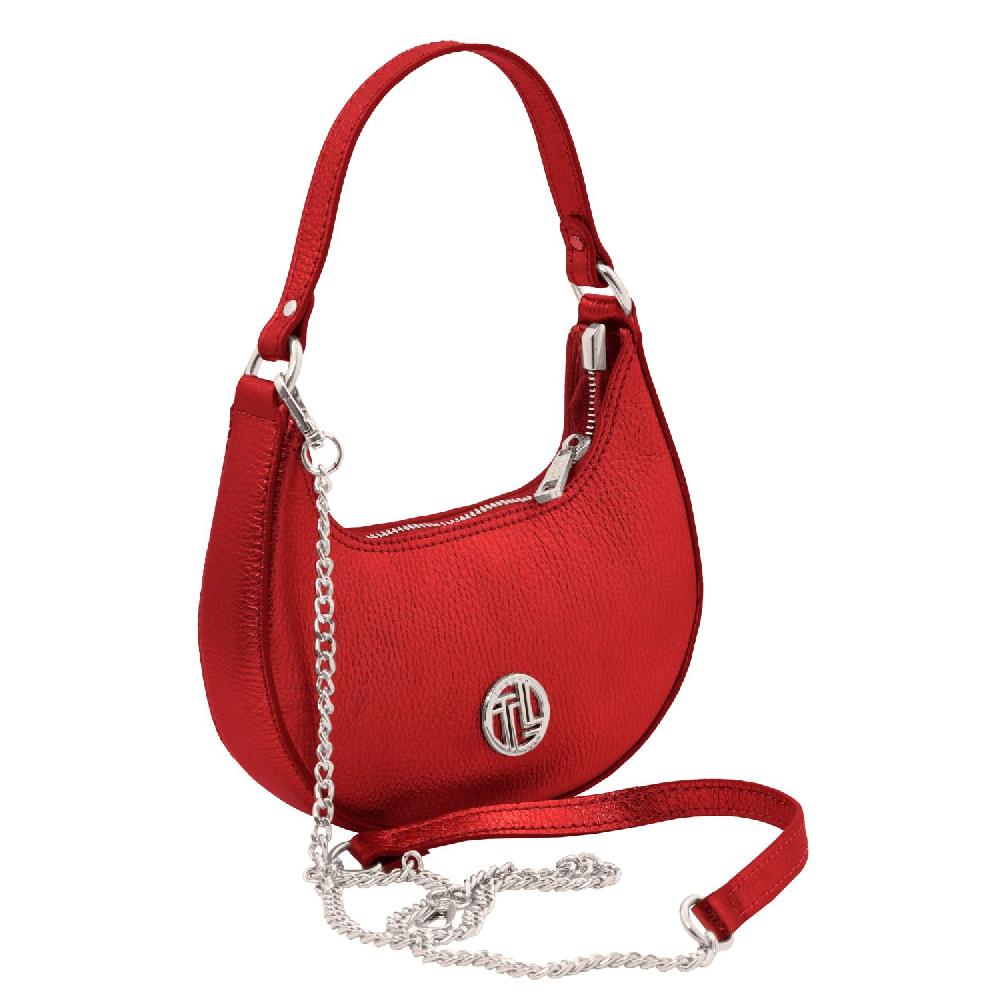 Tuscany Leather Metallic Leather Handbag With Chain Strap Fino Al -60%