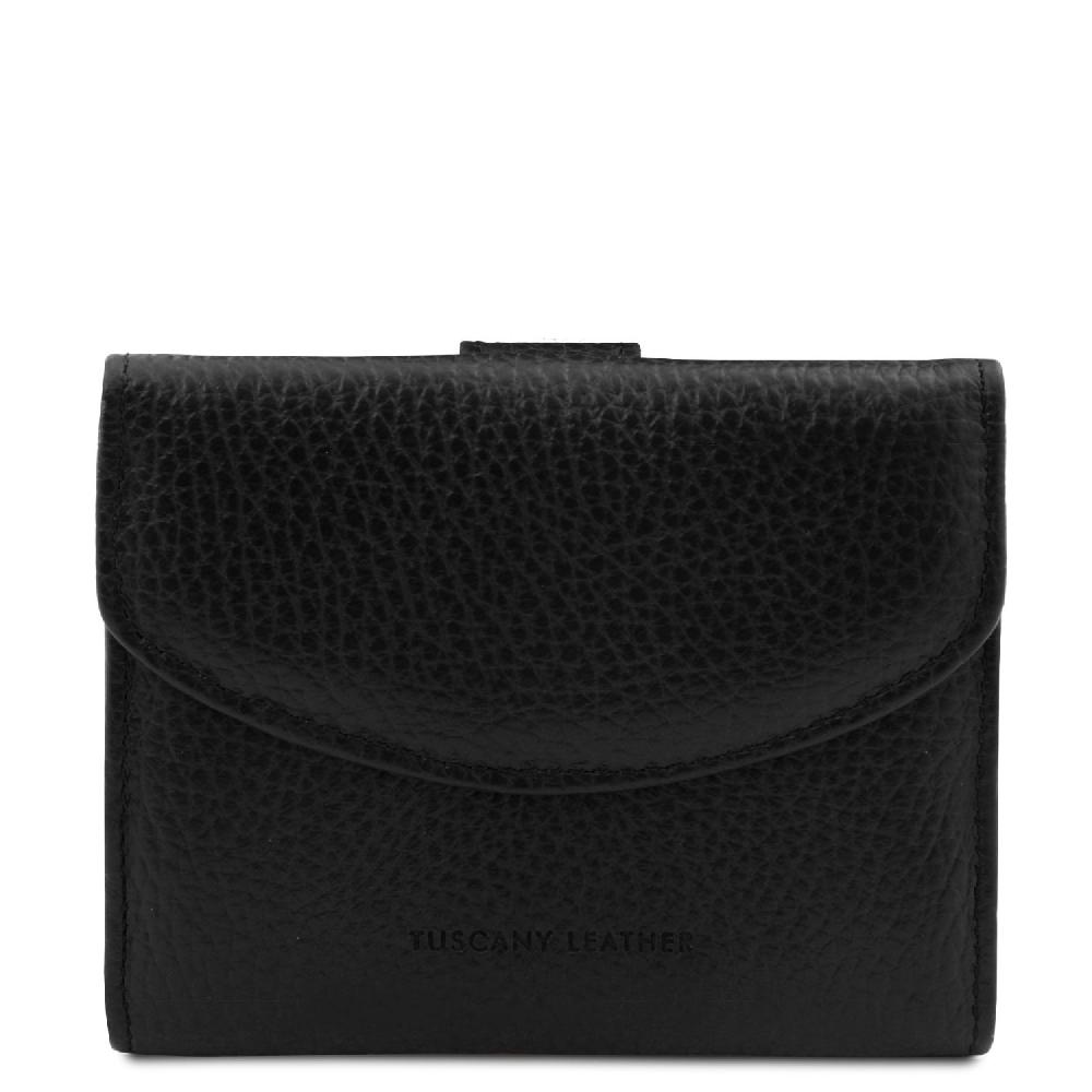Tuscany Leather Esclusivo Portafoglio da Donna 3 Ante con Portaspiccioli in Pelle Black Friday Prezzi