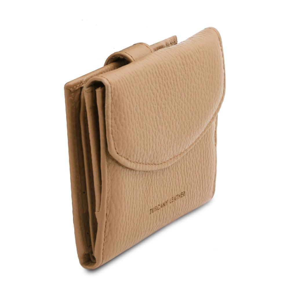 Tuscany Leather Esclusivo Portafoglio da Donna 3 Ante con Portaspiccioli in Pelle Duty-free