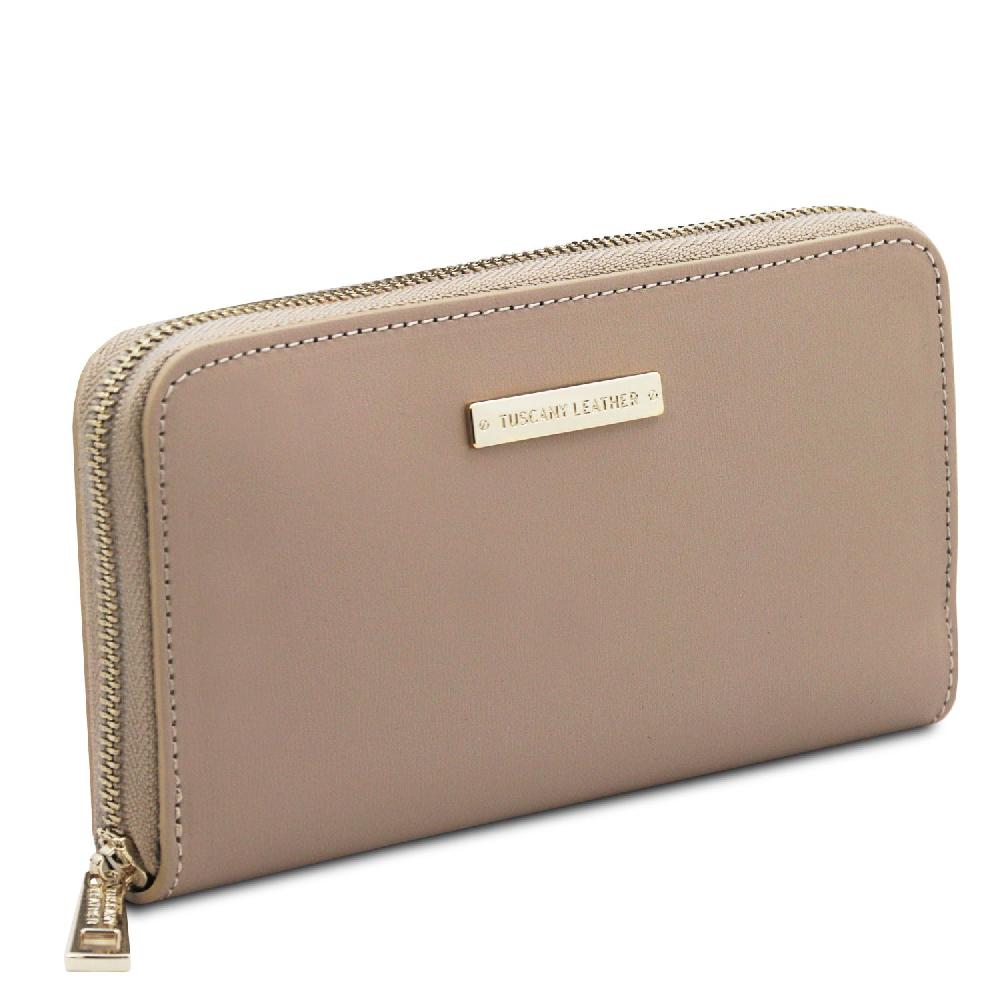 Tuscany Leather Esclusivo Portafogli in Pelle zip Around In Linea