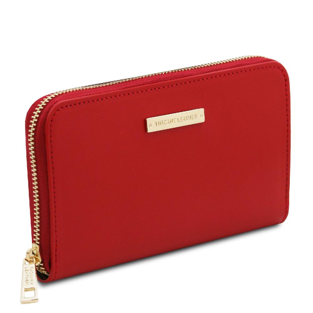 Tuscany Leather Esclusivo Portafogli in Pelle zip Around Nuovo
