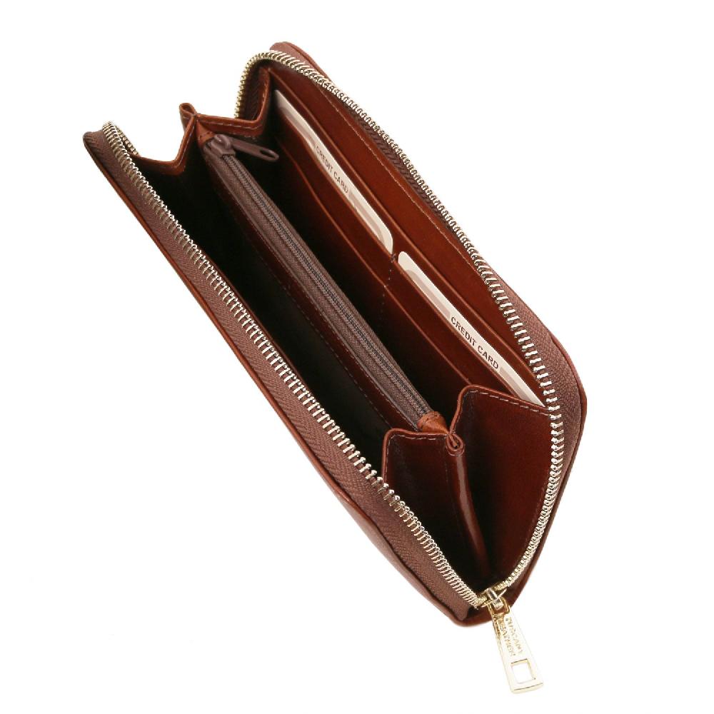 Tuscany Leather Esclusivo Portafogli in Pelle zip Around Vendita Economica