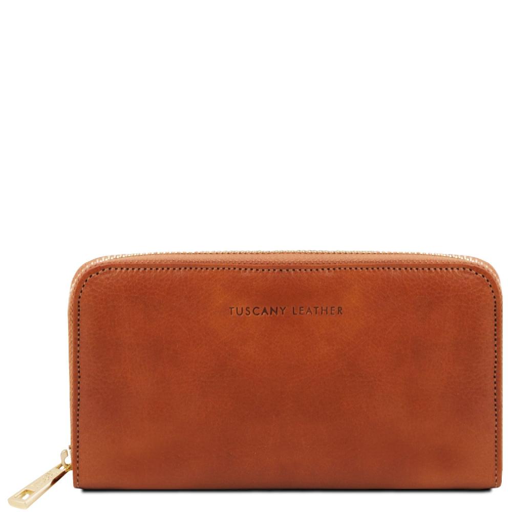 Tuscany Leather Esclusivo Portafogli in Pelle zip Around Saldi Di Fabbrica