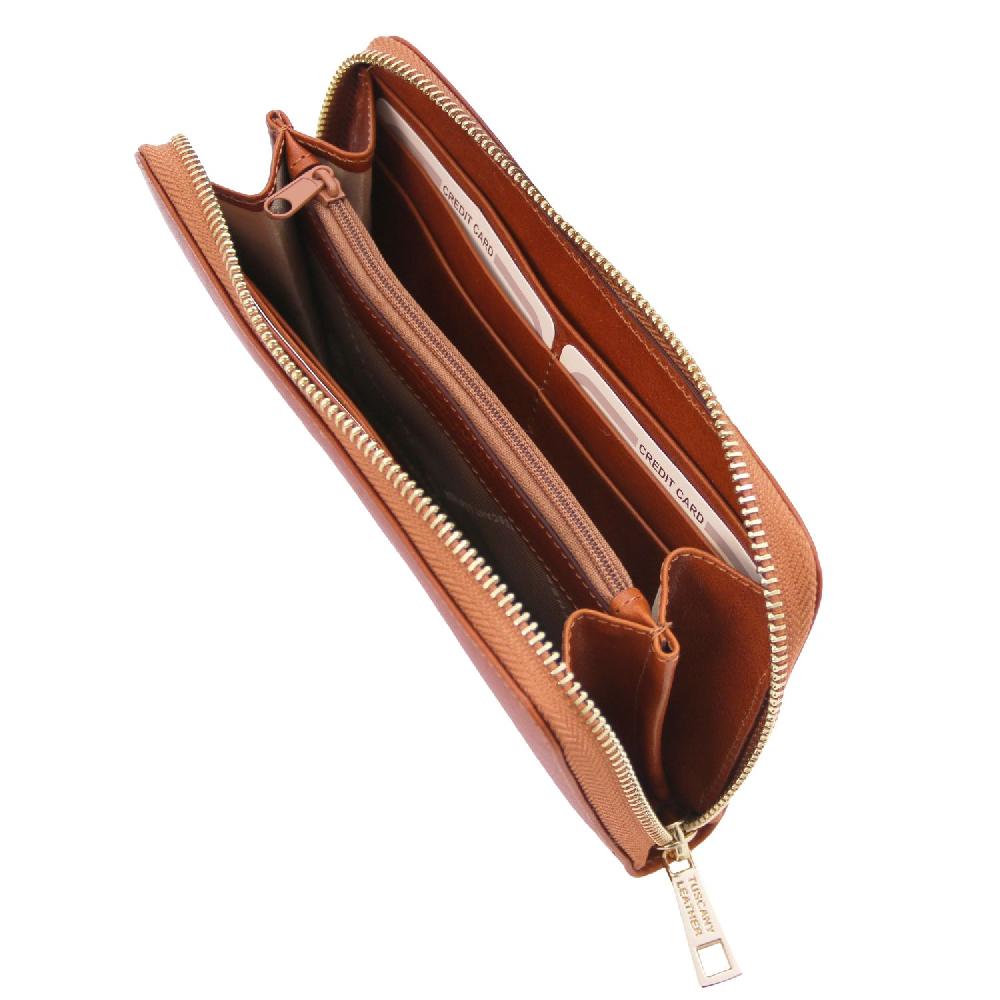 Tuscany Leather Esclusivo Portafogli in Pelle zip Around Saldi Di Fabbrica