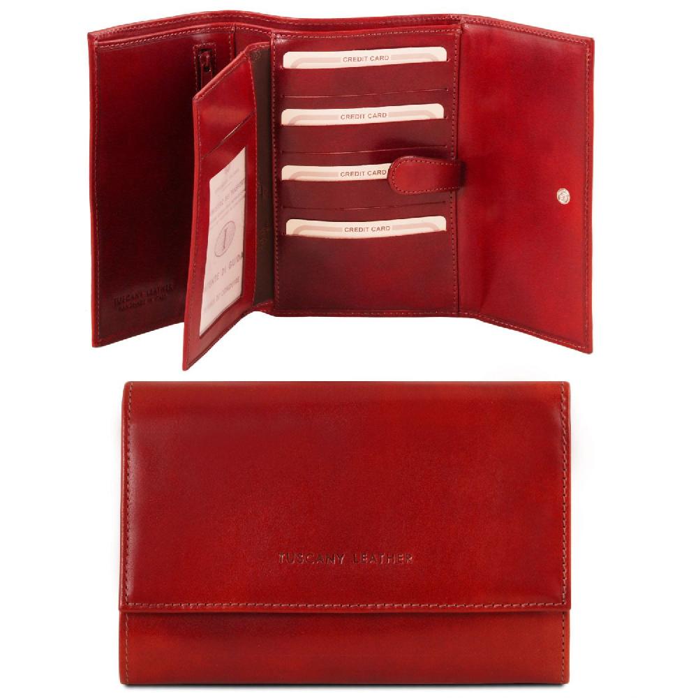 Tuscany Leather Esclusivo Portafogli da Donna in Pelle 4 Ante Flash Sale