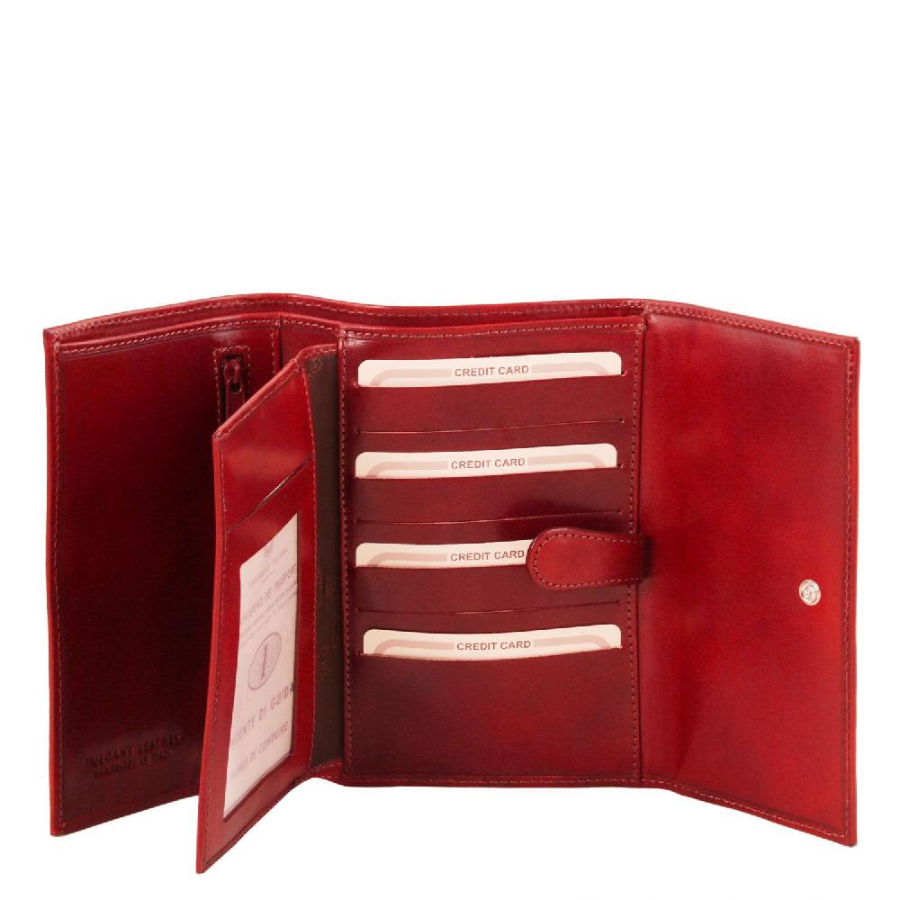 Tuscany Leather Esclusivo Portafogli da Donna in Pelle 4 Ante Flash Sale