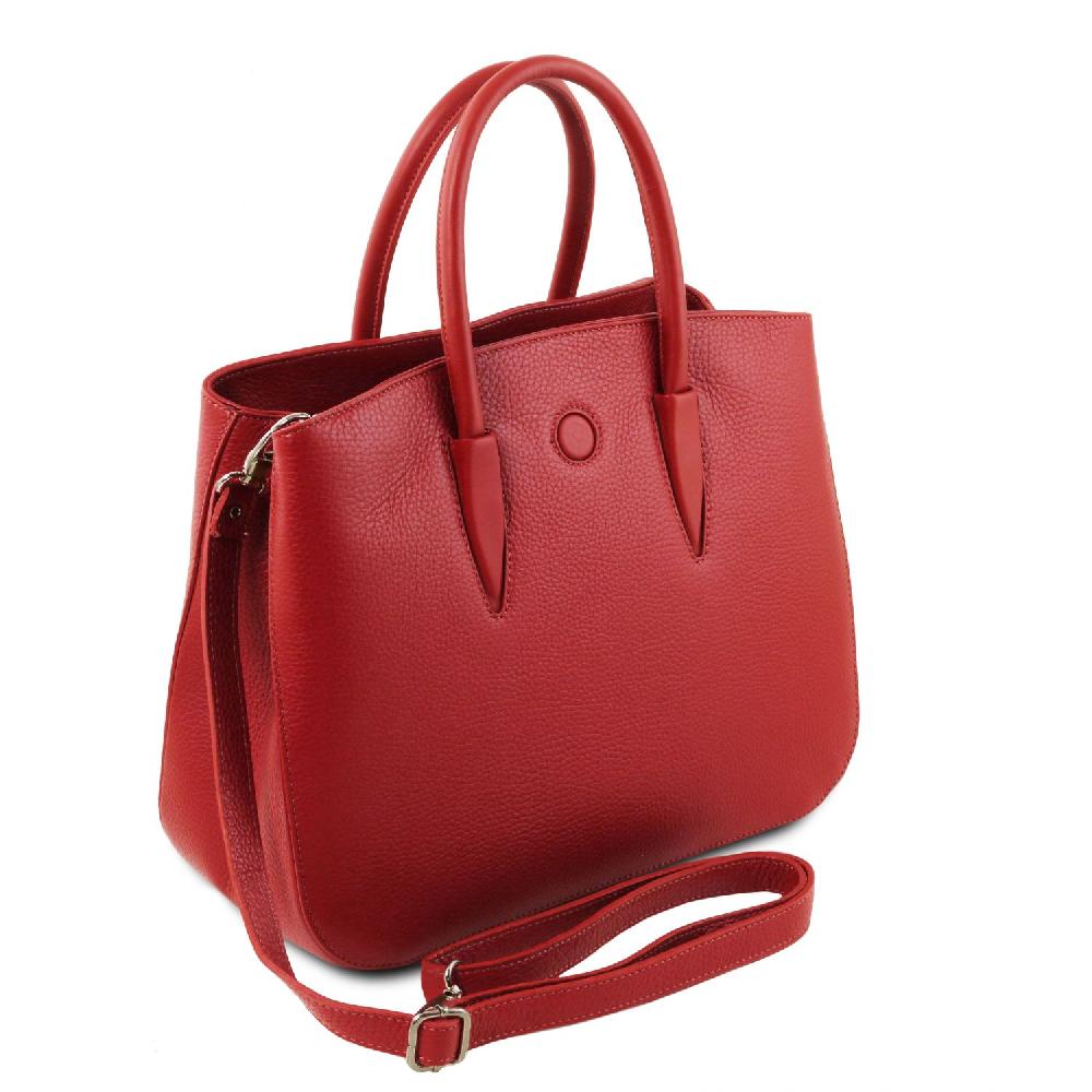 Tuscany Leather Borsa a Mano in Pelle e Portafoglio in Pelle 3 Ante con Portaspiccioli Sconti questo mese