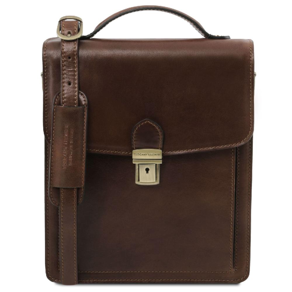 Tuscany Leather Borsello in Pelle a Tracolla - Misura Grande Shopping Online