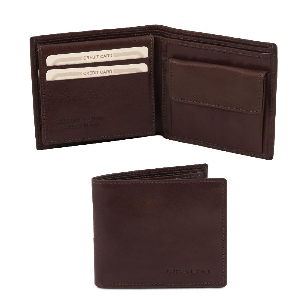 Tuscany Leather Esclusivo Portafoglio Uomo in Pelle 3 Ante con Portaspiccioli Fornitura limitata