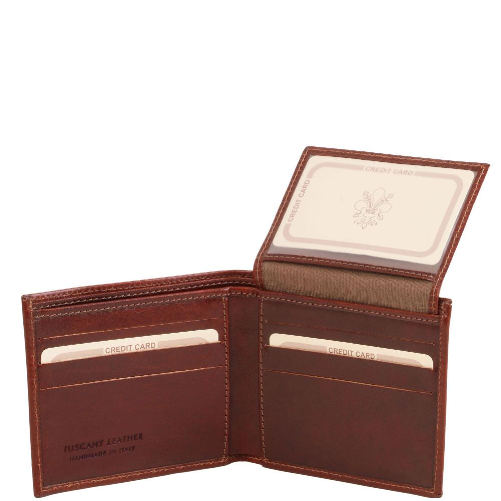 Tuscany Leather Esclusivo Portafoglio Uomo in Pelle 3 Ante Vendite stagionali