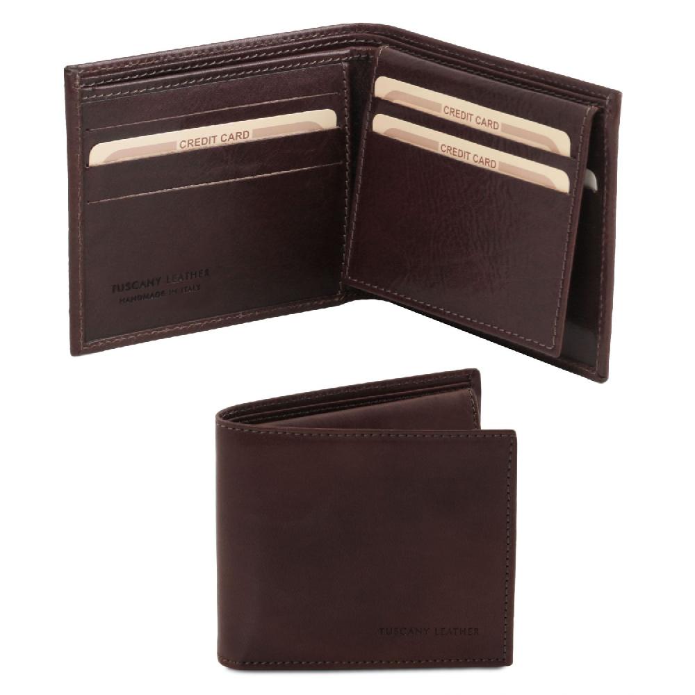 Tuscany Leather Esclusivo Portafoglio Uomo in Pelle 3 Ante Black Friday