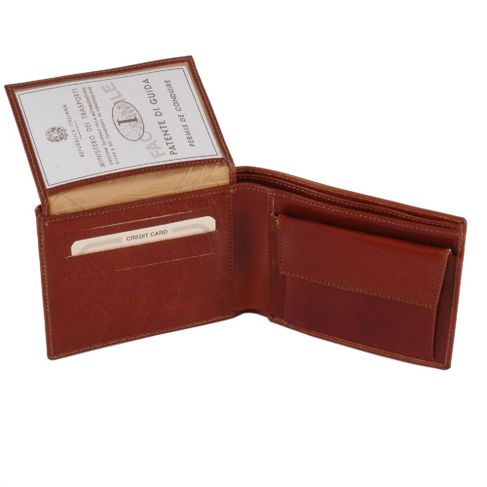 Tuscany Leather Esclusivo Portafoglio Uomo in Pelle 3 Ante con Portaspiccioli Offerta Giorno del Papà