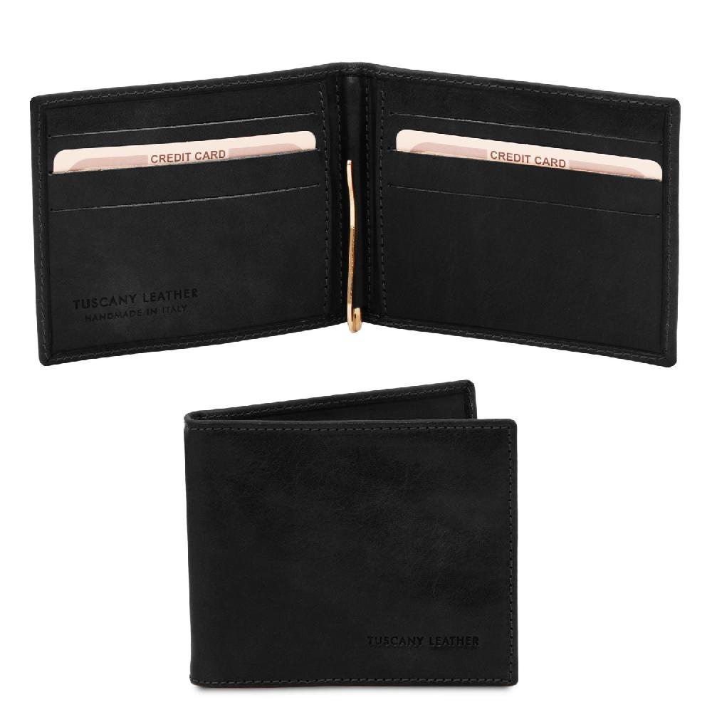 Tuscany Leather Esclusivo Portacarte in Pelle con Fermasoldi Vendita calda