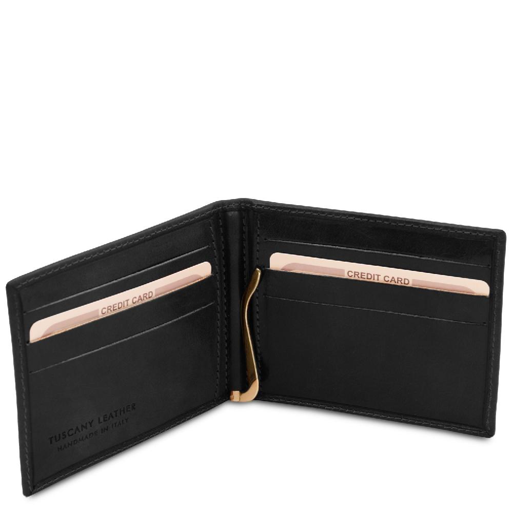 Tuscany Leather Esclusivo Portacarte in Pelle con Fermasoldi Vendita calda