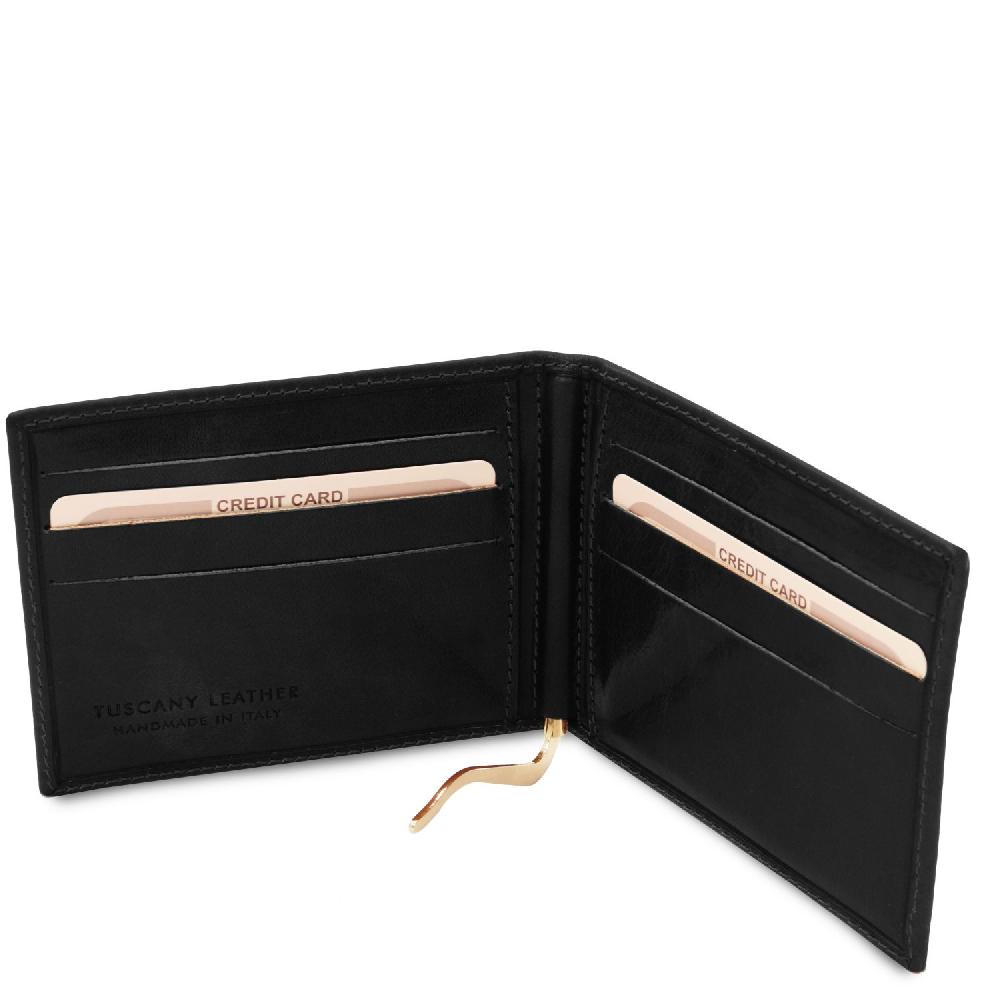 Tuscany Leather Esclusivo Portacarte in Pelle con Fermasoldi Vendita calda