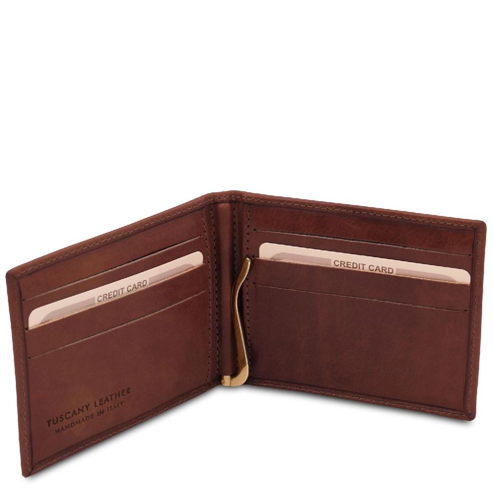 Tuscany Leather Esclusivo Portacarte in Pelle con Fermasoldi Latest fashion
