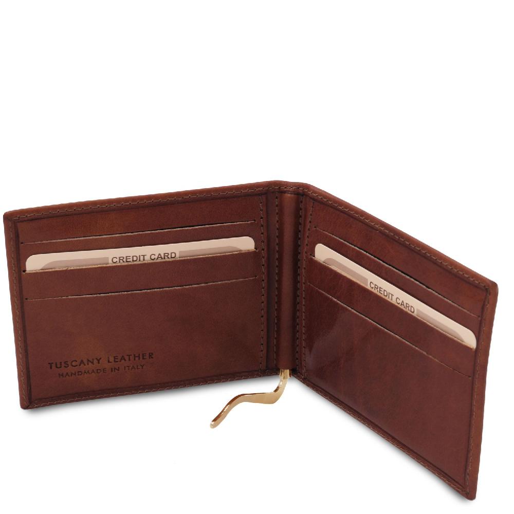 Tuscany Leather Esclusivo Portacarte in Pelle con Fermasoldi Latest fashion