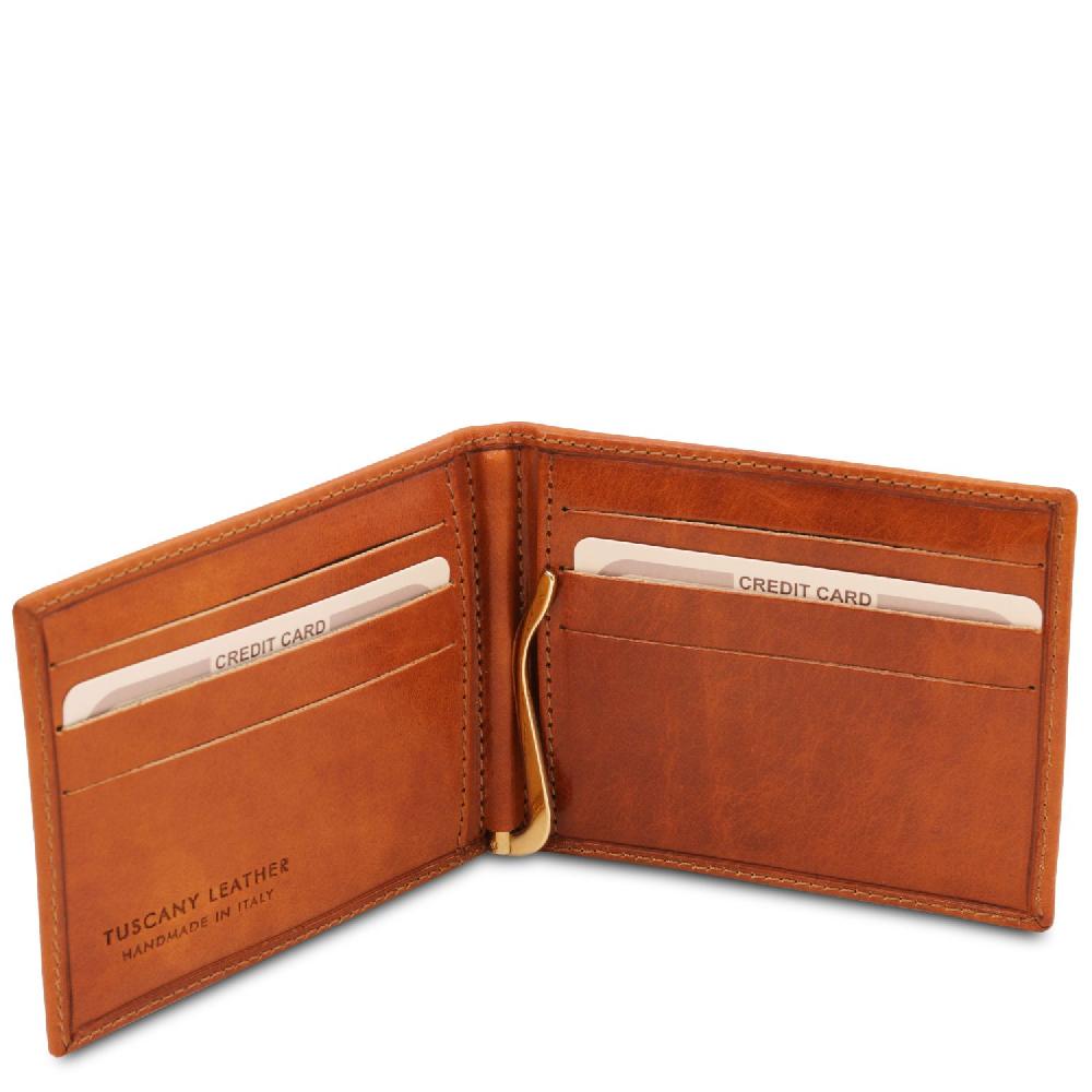 Tuscany Leather Esclusivo Portacarte in Pelle con Fermasoldi Online Outlet