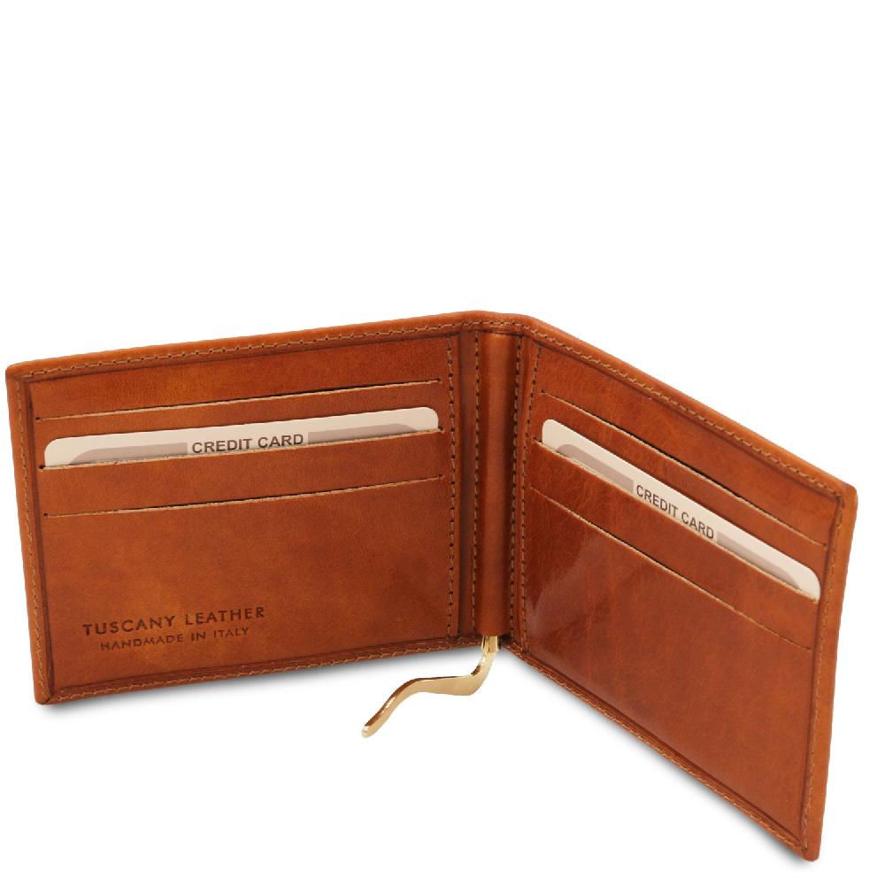 Tuscany Leather Esclusivo Portacarte in Pelle con Fermasoldi Online Outlet
