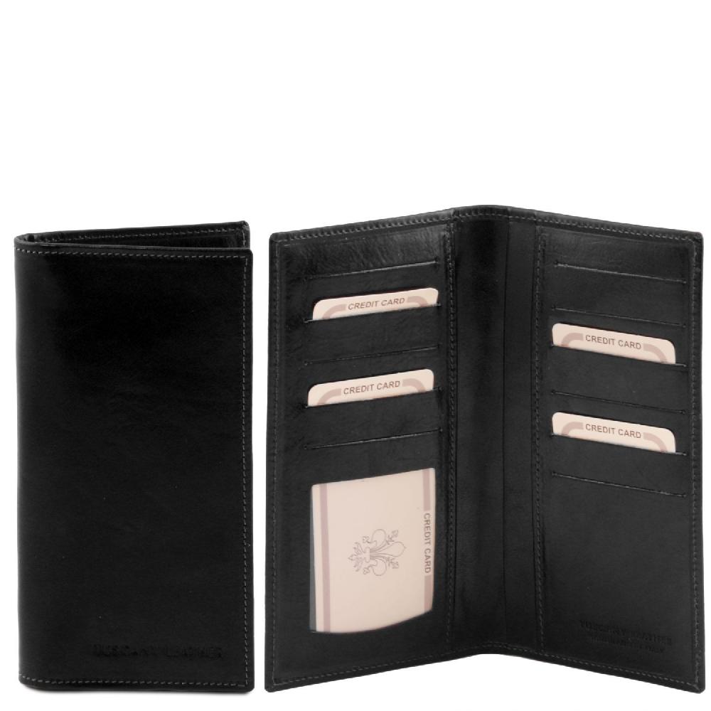 Tuscany Leather Esclusivo Portafoglio Verticale in Pelle 2 Ante Grandi sconti