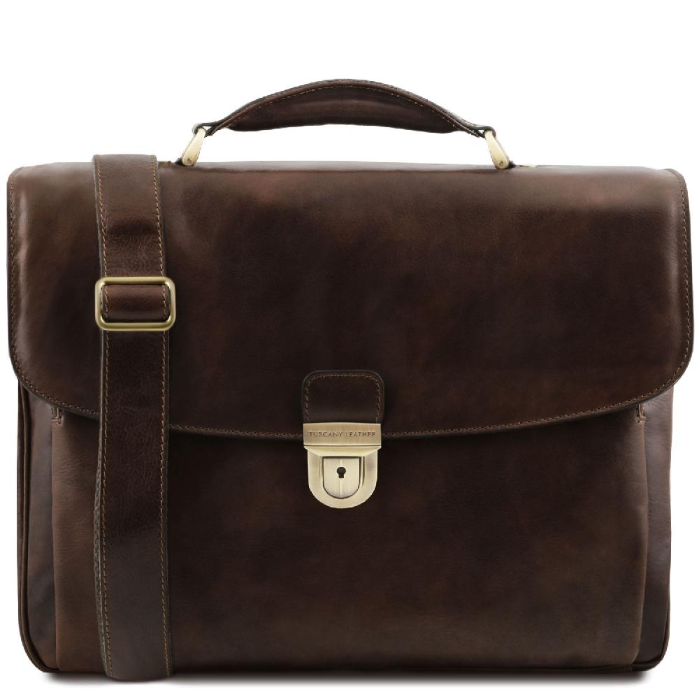 Tuscany Leather Trolley con 4 Ruote e Borsa Porta Computer TL SMART in Pelle Prezzo basso