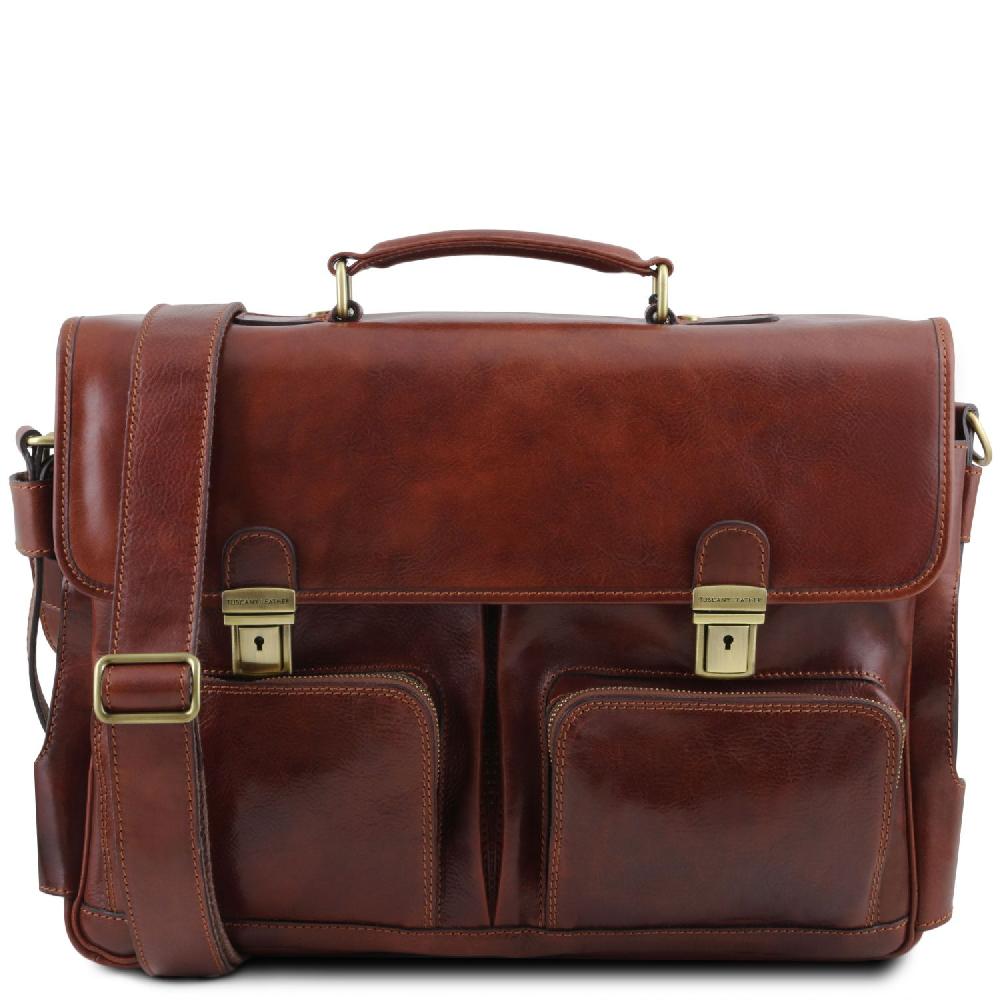 Tuscany Leather Borsa Multiscomparto da Lavoro TL SMART con Tasche Frontali in Pelle Promozione temporanea