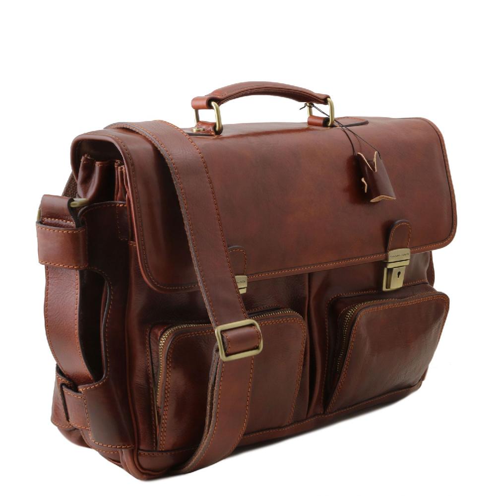 Tuscany Leather Borsa Multiscomparto da Lavoro TL SMART con Tasche Frontali in Pelle Fino al 50% di sconto