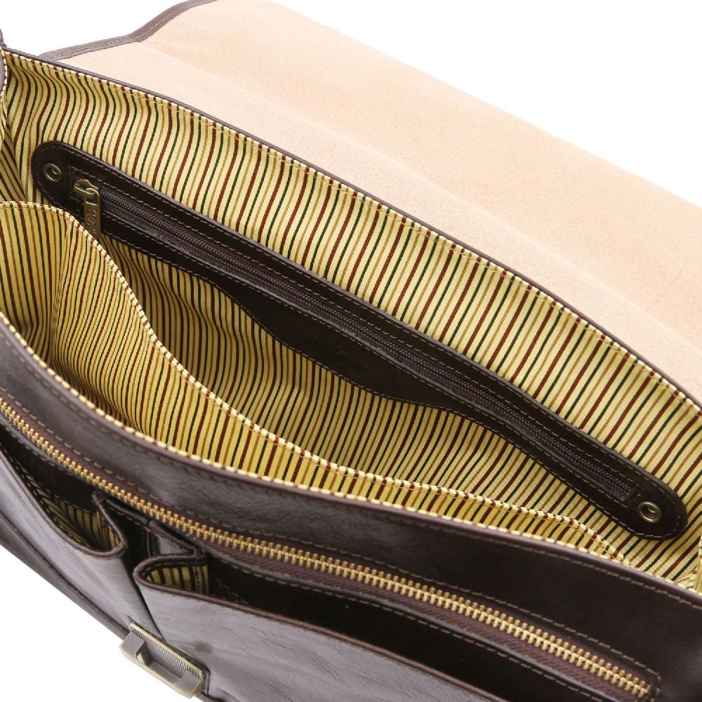 Tuscany Leather Borsa da Lavoro TL SMART Multiscomparto in Pelle con Pattella Fino al 65% di sconto