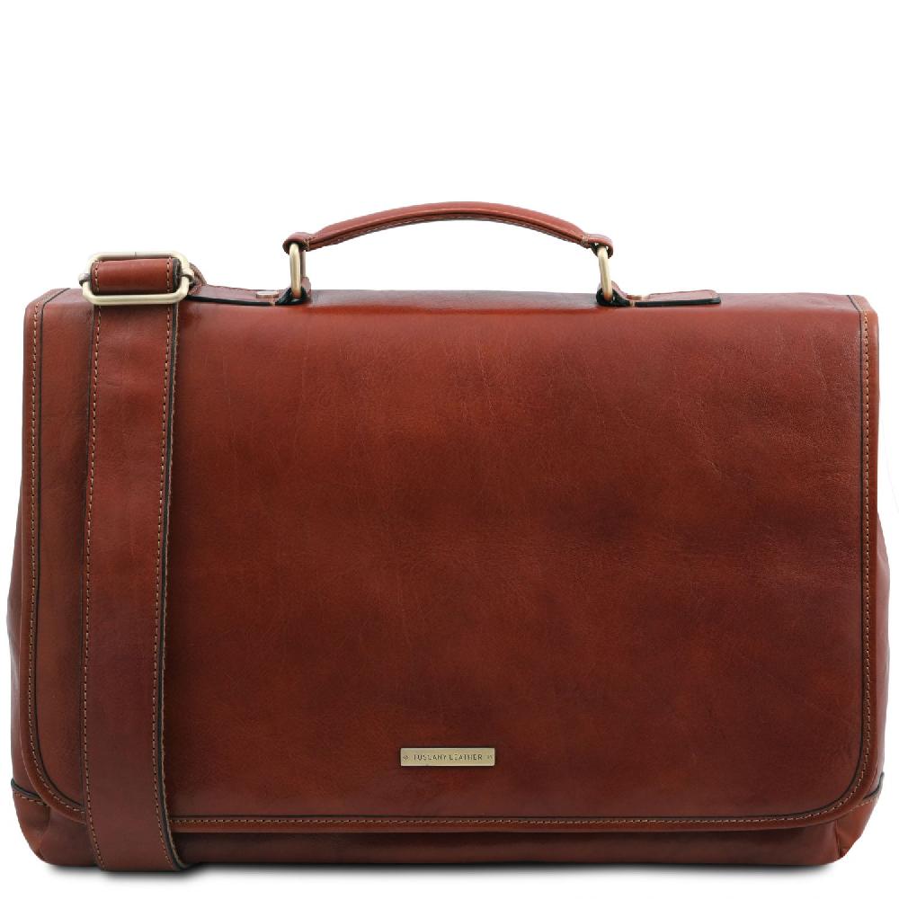 Tuscany Leather Borsa da Lavoro TL SMART Multiscomparto in Pelle con Pattella Only for today