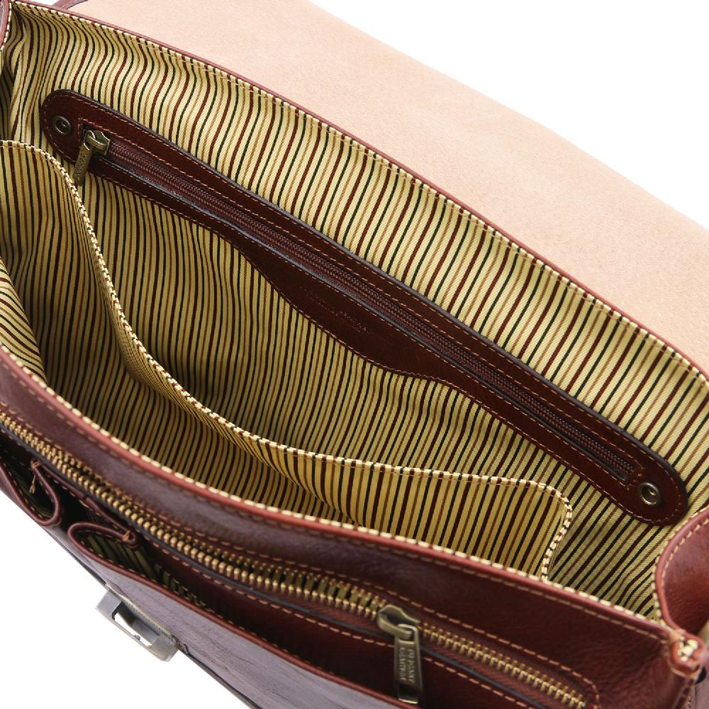 Tuscany Leather Borsa da Lavoro TL SMART Multiscomparto in Pelle con Pattella Only for today