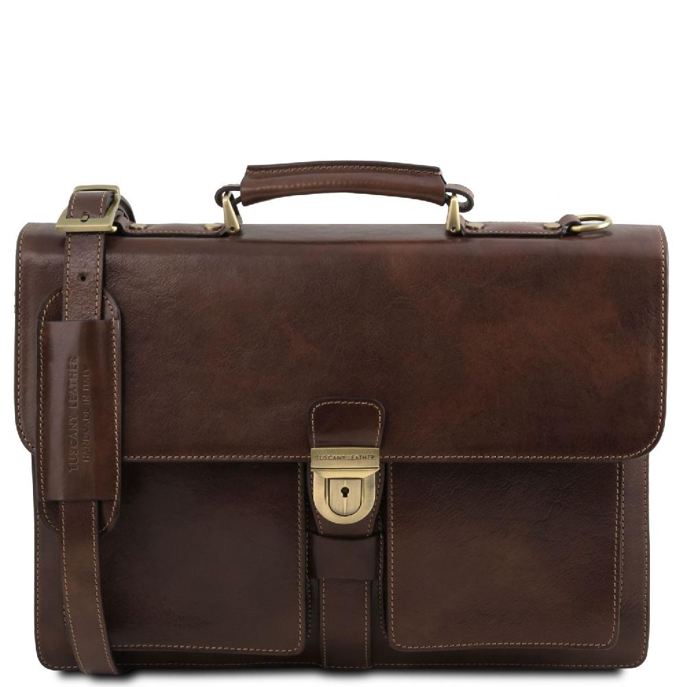 Tuscany Leather Borsa da Lavoro in Pelle 3 Scomparti Super sconto