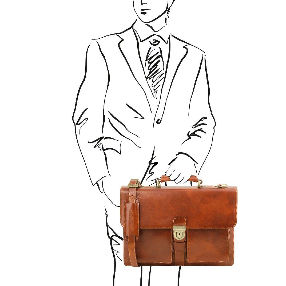 Tuscany Leather Borsa da Lavoro in Pelle 3 Scomparti 50% di sconto con spedizione gratuita