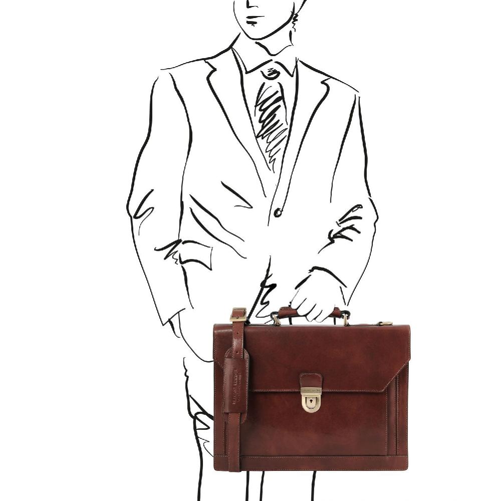 Tuscany Leather Cartella in Pelle 3 Scomparti Duty-free