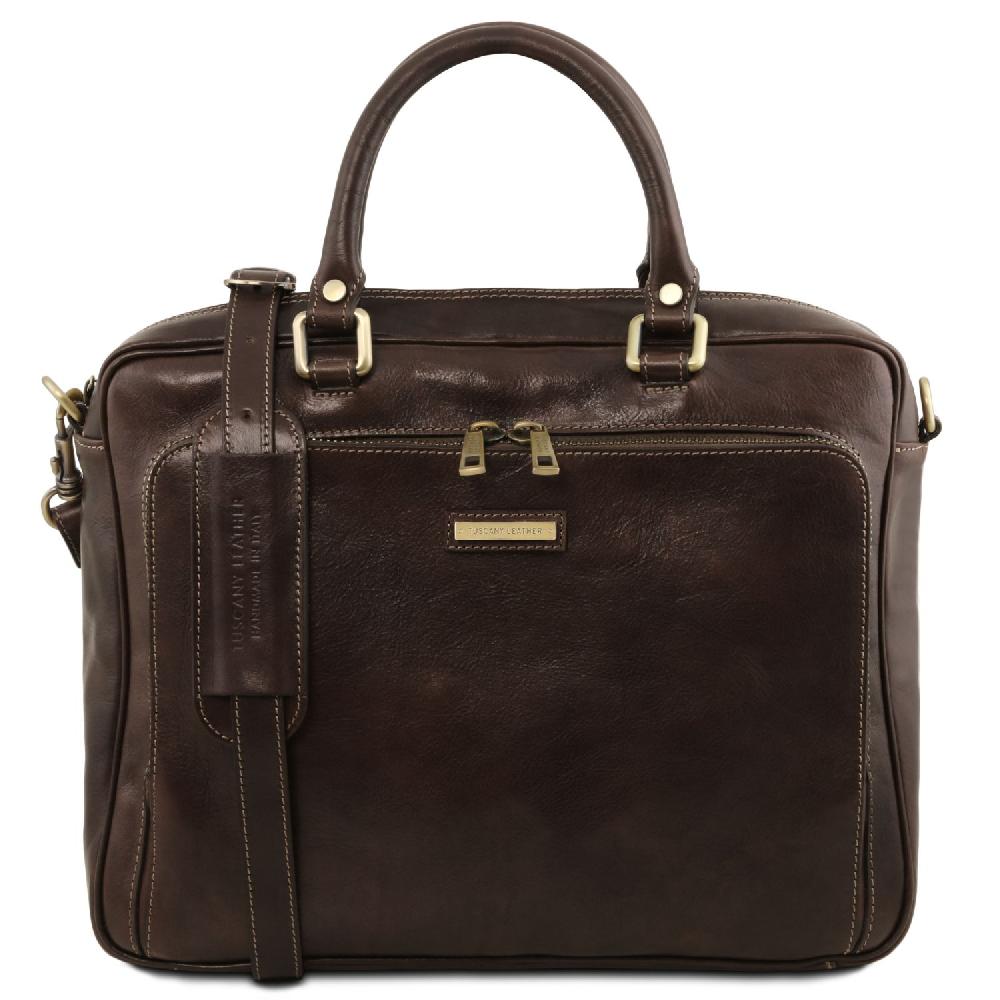 Tuscany Leather Borsa Porta Computer da Lavoro con Tasca Frontale in Pelle 2025