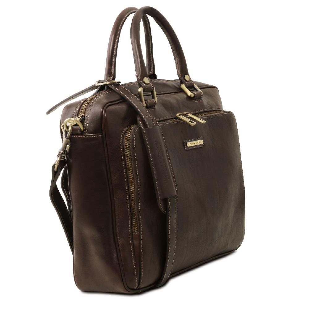 Tuscany Leather Borsa Porta Computer da Lavoro con Tasca Frontale in Pelle 2025
