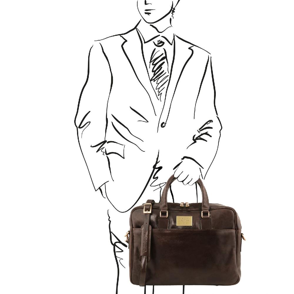 Tuscany Leather Borsa Porta Computer a 2 Scomparti in Pelle Offerta esclusiva