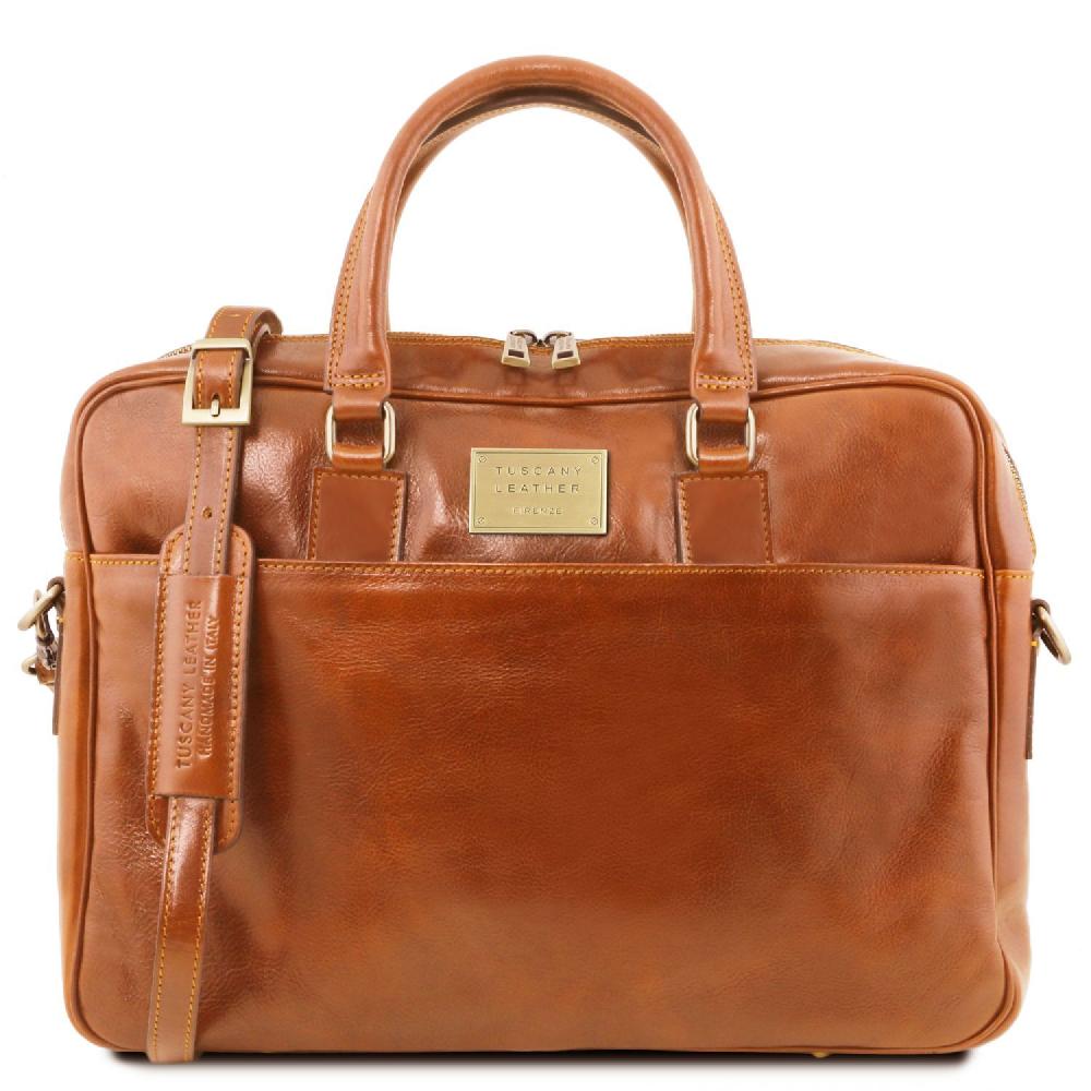 Tuscany Leather Borsa Porta Computer a 2 Scomparti in Pelle Black Friday